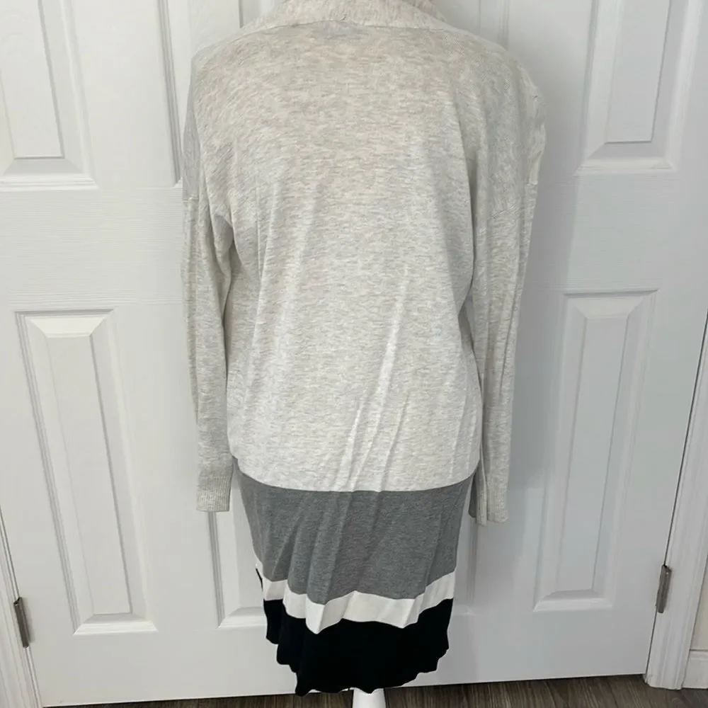 Open Colorblock Charcoal Grey/Light Grey/black Cardigan
